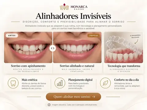 Exemplo visual educativo — Alinhadores Invisíveis
