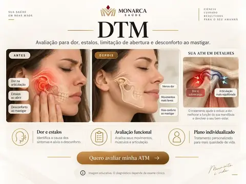 Exemplo visual educativo — DTM e Dor Orofacial
