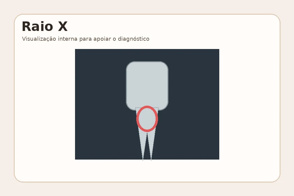 Exemplo visual educativo depois de Raio X Periapical