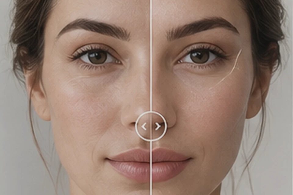 Exemplo visual educativo antes de Preenchimento Facial